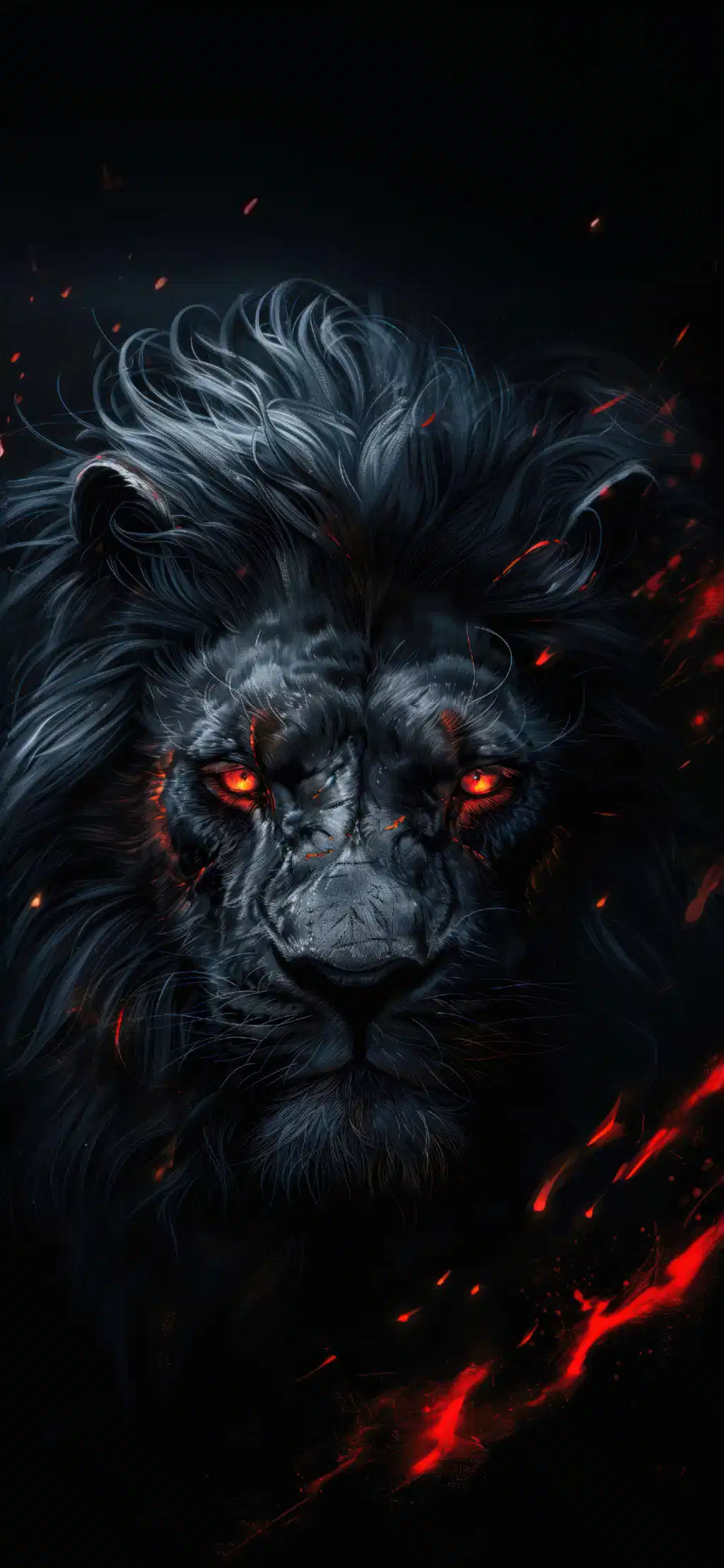 Black Lion Dark Mystical Portrait