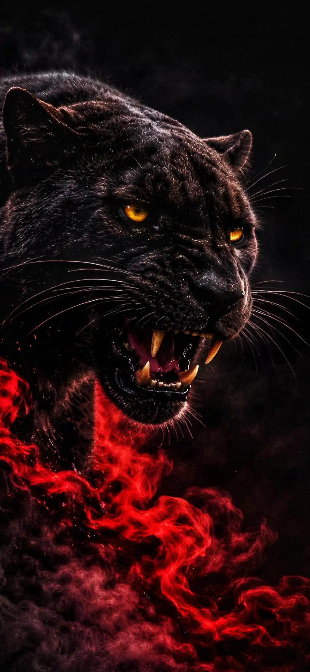 Black Panther Prowling Red Mist