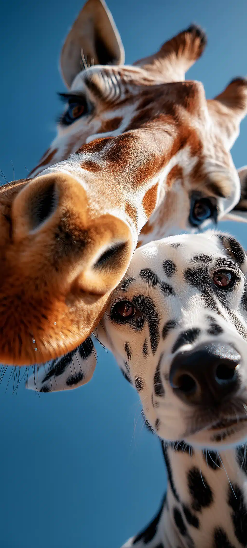 Funny Giraffe And Dalmatian Selfie