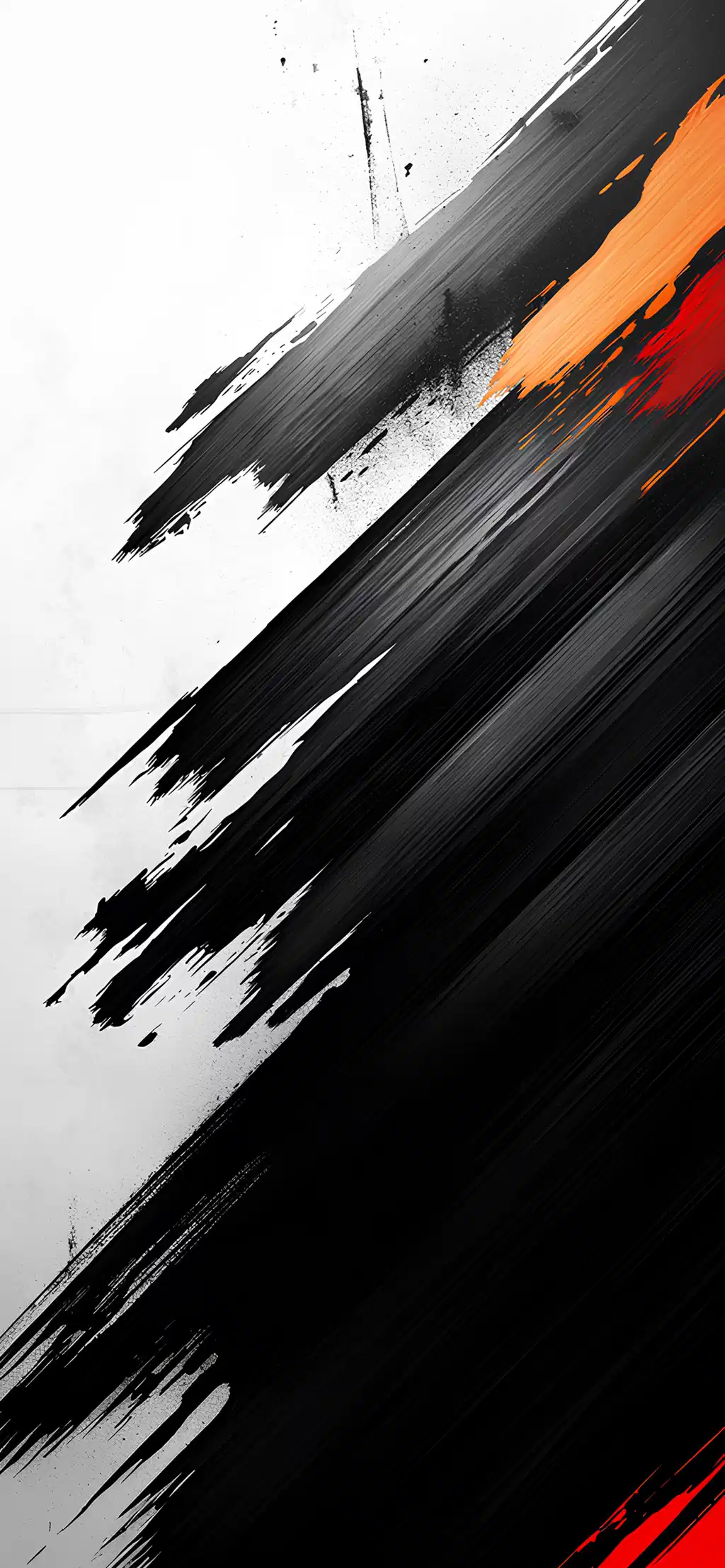 Black White Ink Slash Orange Wallpaper