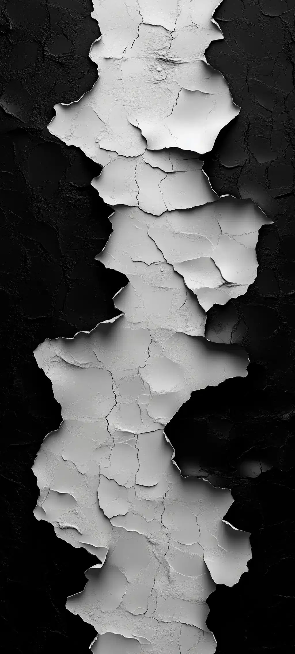Black White Split Marble Wallpaper