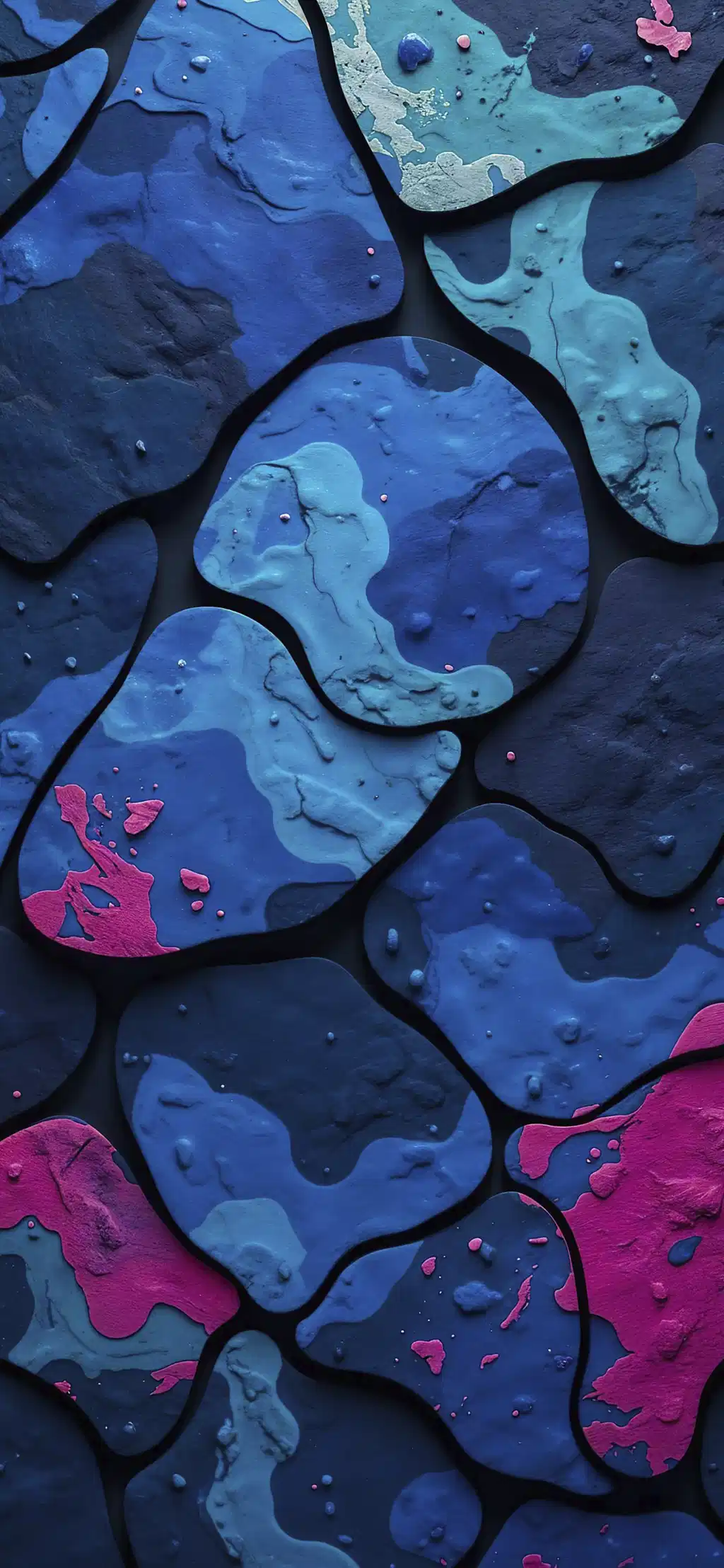 Blue Polygonal Geometric Shards Wallpaper