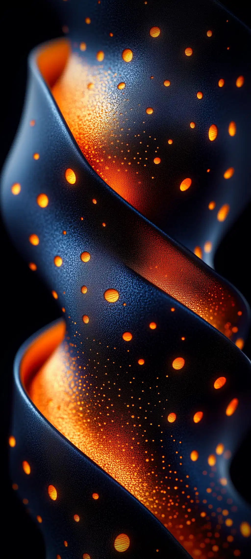 Dark Fluid Glowing Orange Embers Wallpaper