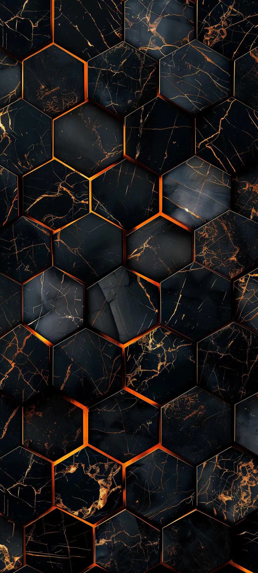 Dark Golden Honeycomb Pattern Wallpaper