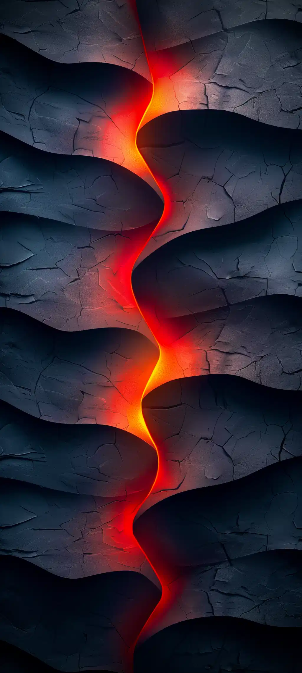 Glowing Red Lava Crack Wallpaper