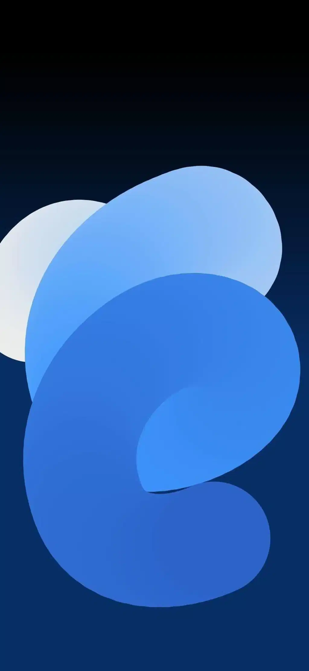 Minimalist Blue Wave Dark Amoled Wallpaper