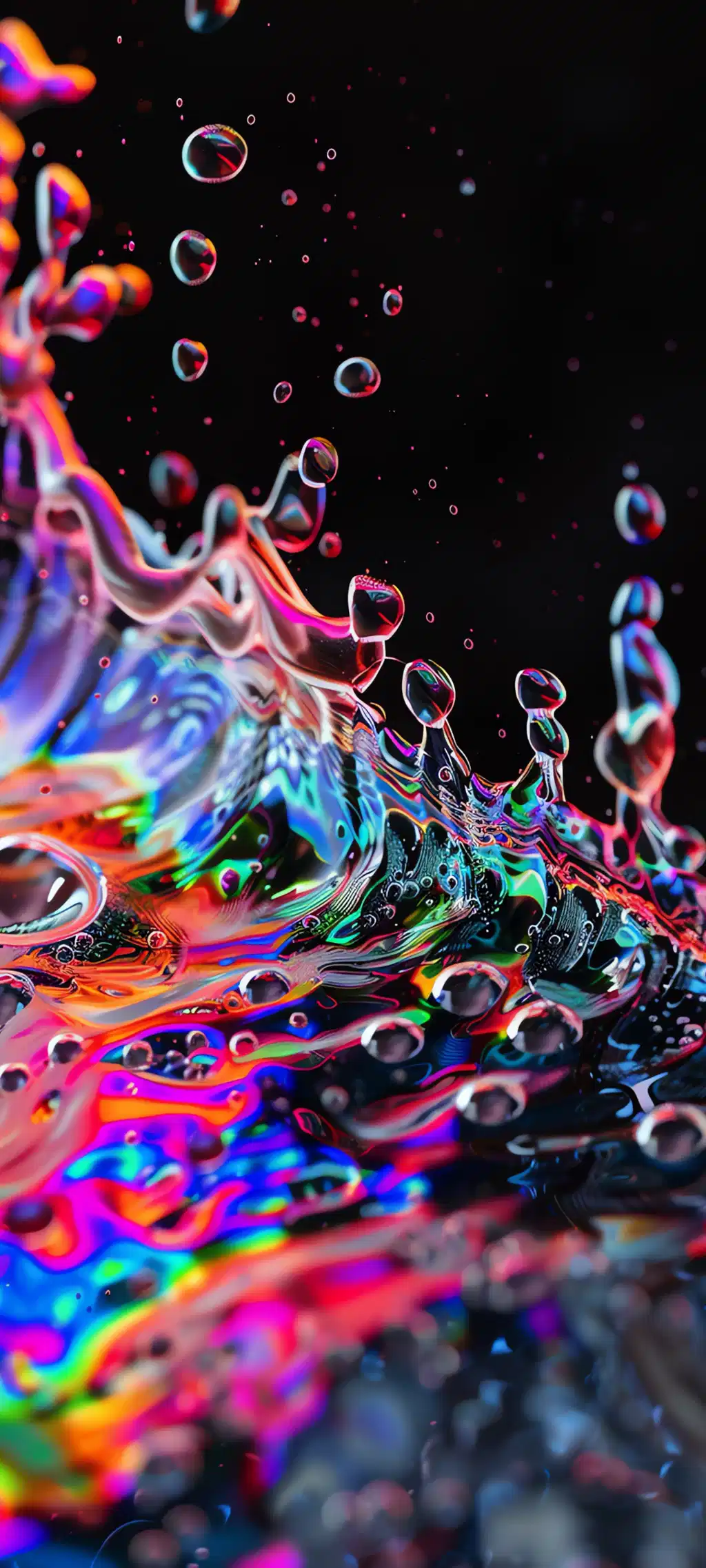Neon Powder Explosion Dark Wallpaper