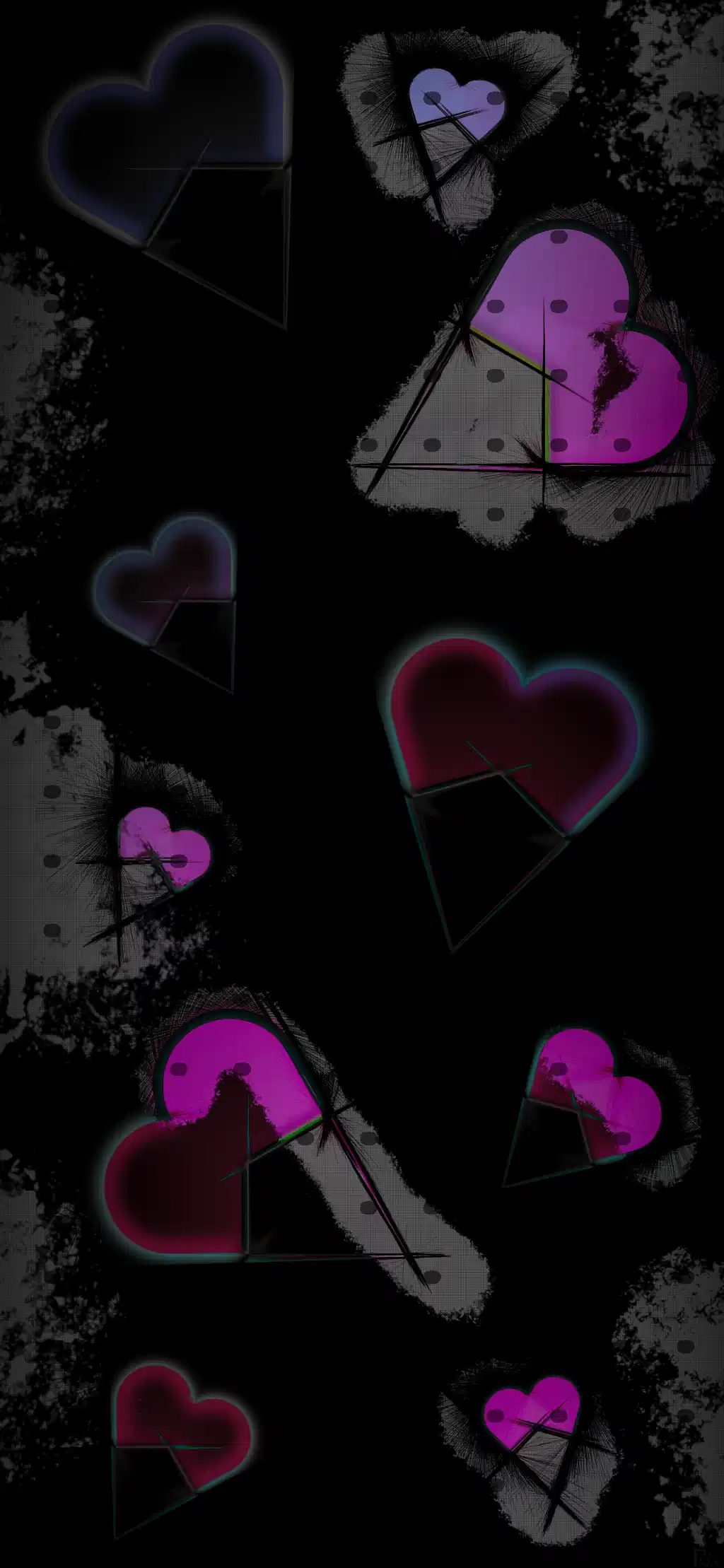 Neon Purple Glowing Shapes Wallpaper