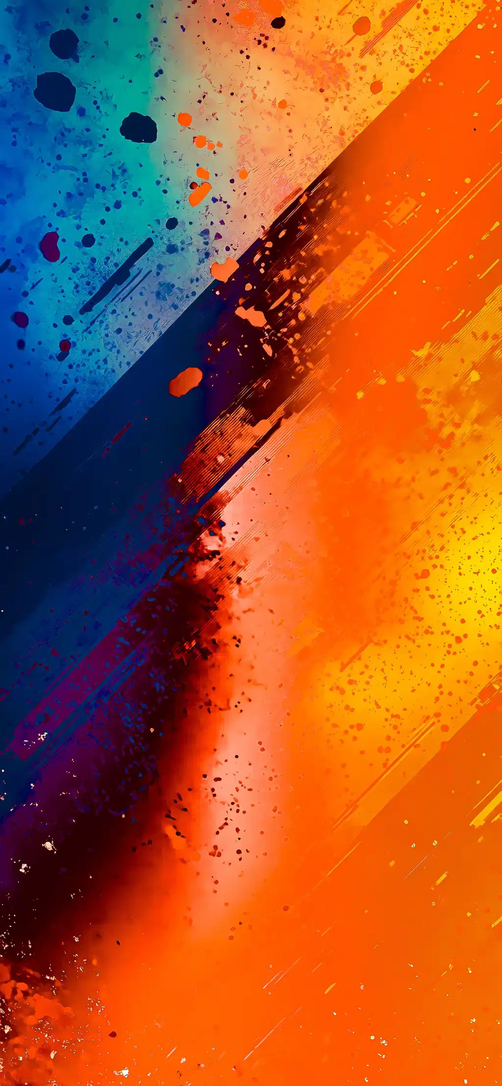 Orange Blue Abstract Wave Wallpaper