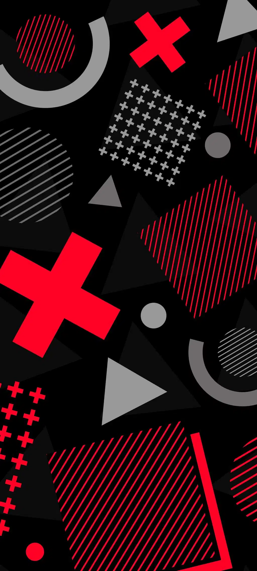 Red Black Geometric Symbols Wallpaper