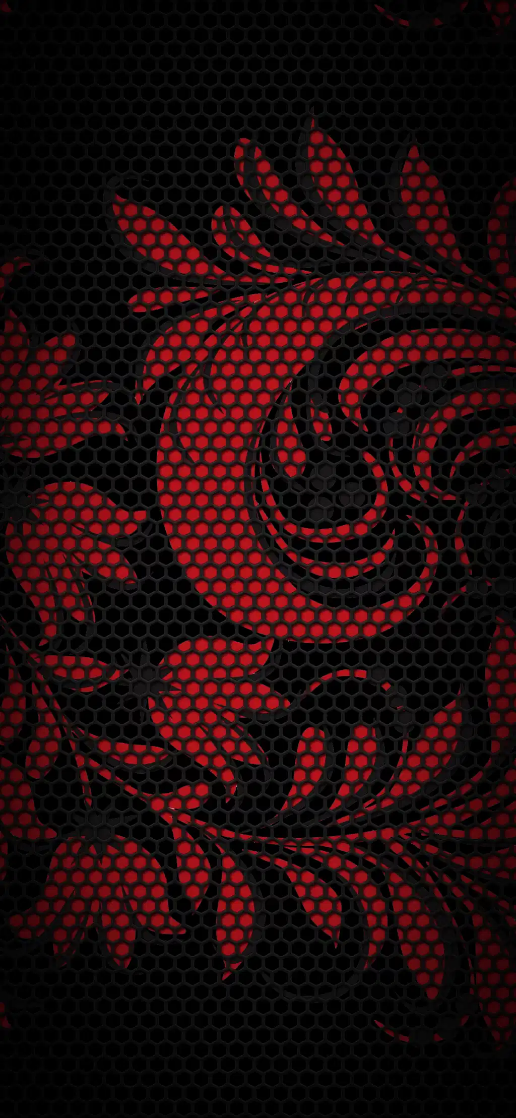 Red Gothic Damask Floral Wallpaper