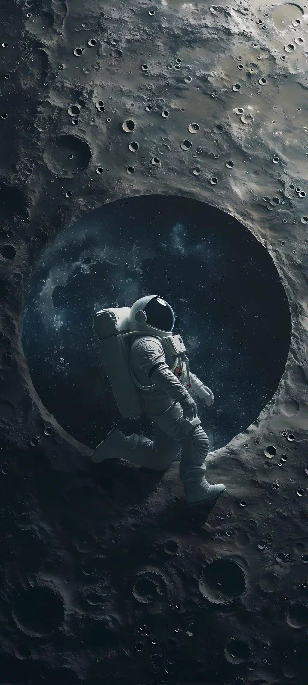 Astronaut Floating Cosmic Portal