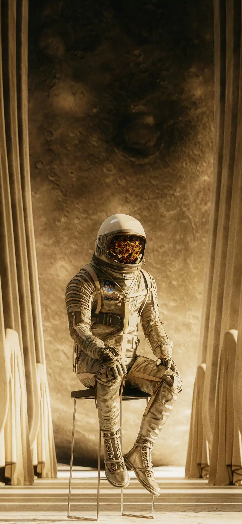 Astronaut Glowing Space Corridor