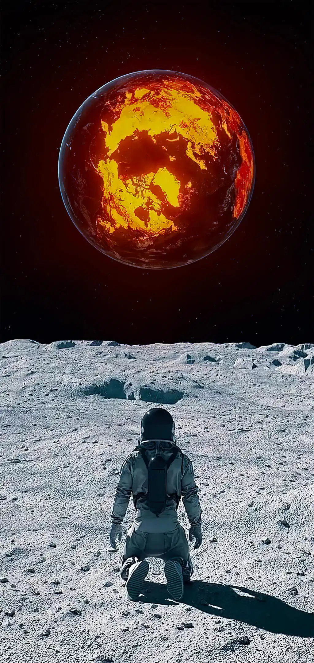 Astronaut Moon Solar Eclipse