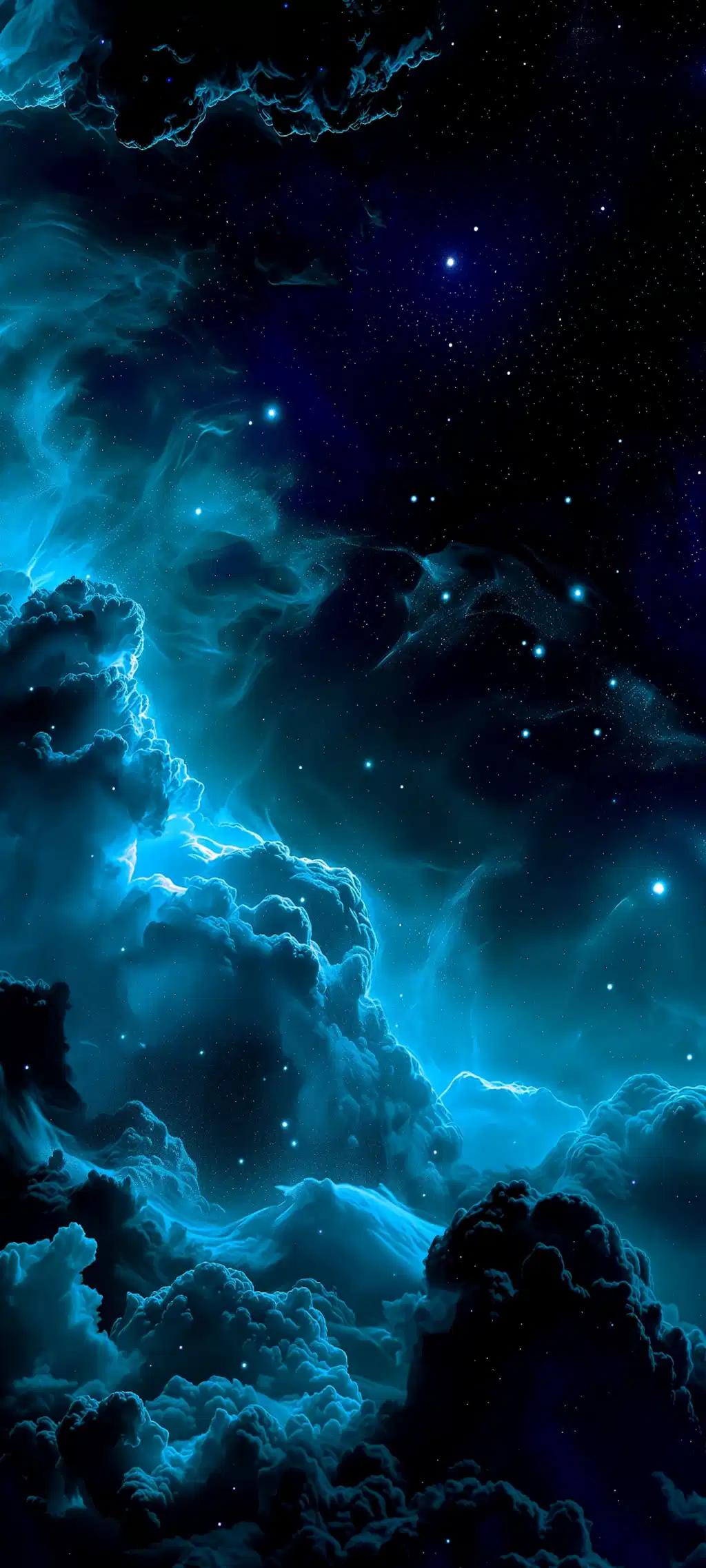 Blue Cosmic Nebula Space