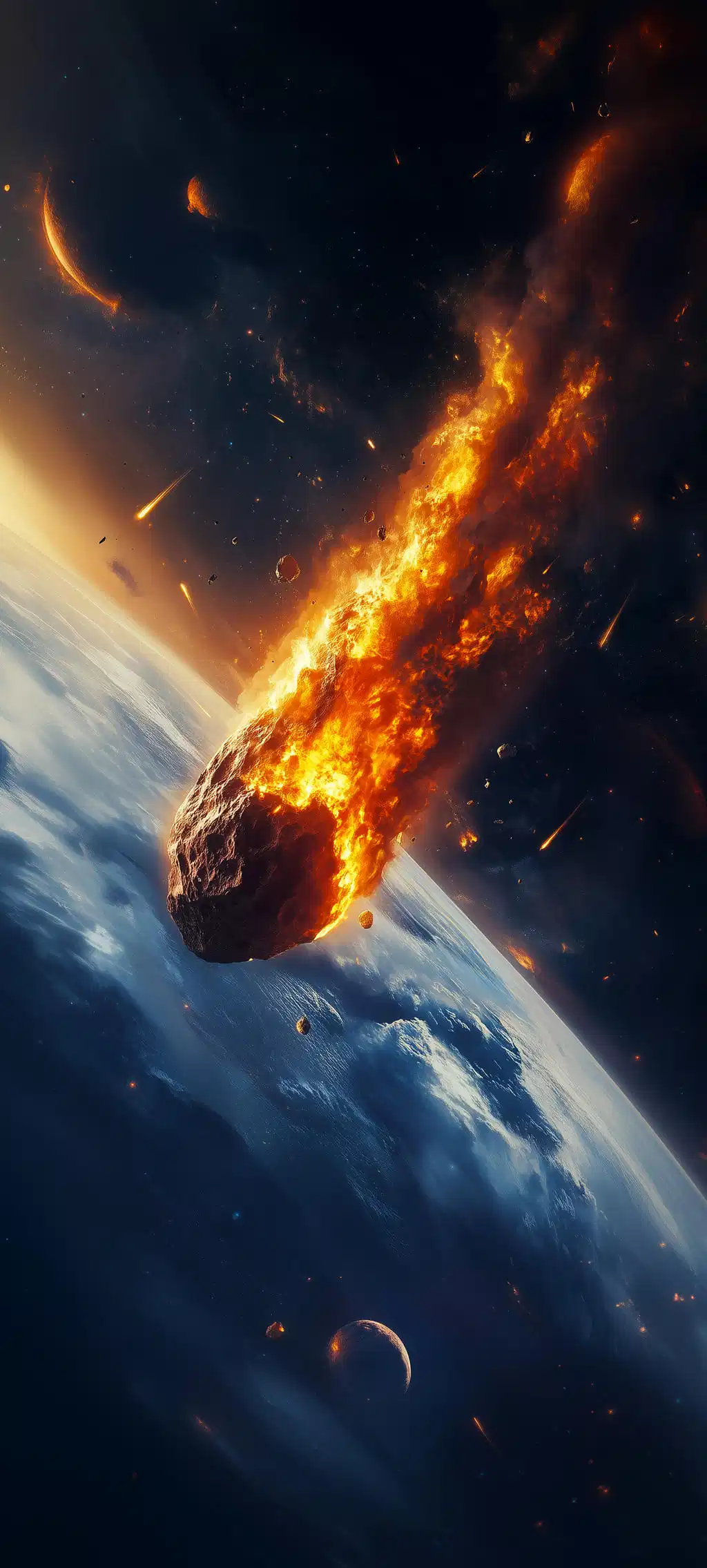 Burning Meteor Comet Space