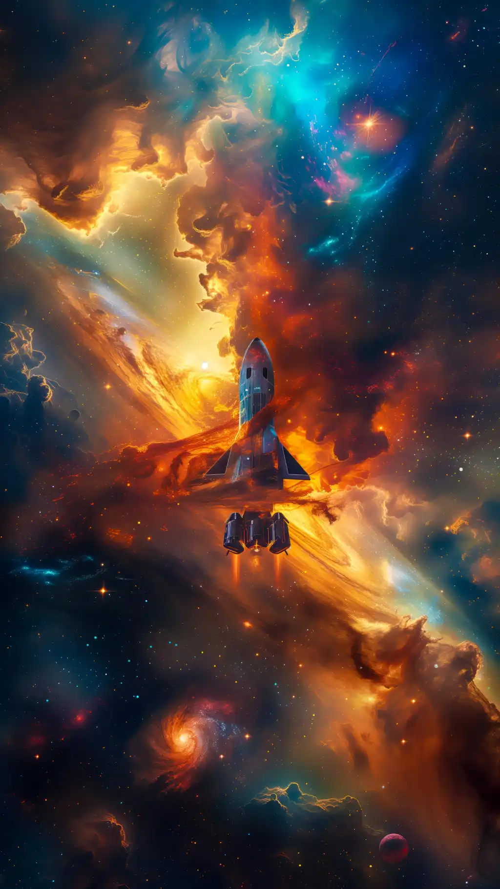 Colorful Orange Blue Nebula