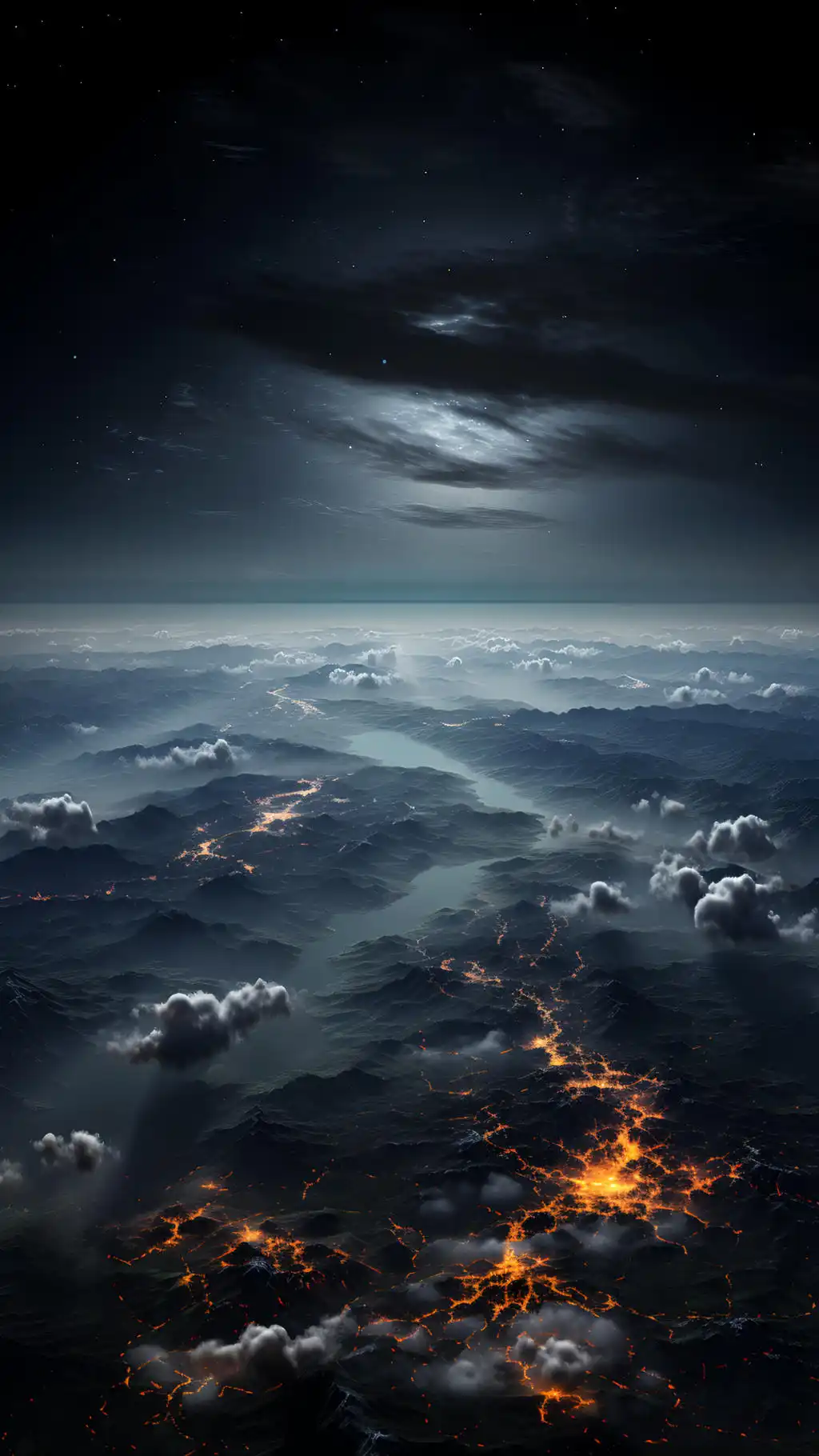 Distant Nebula Landscape View