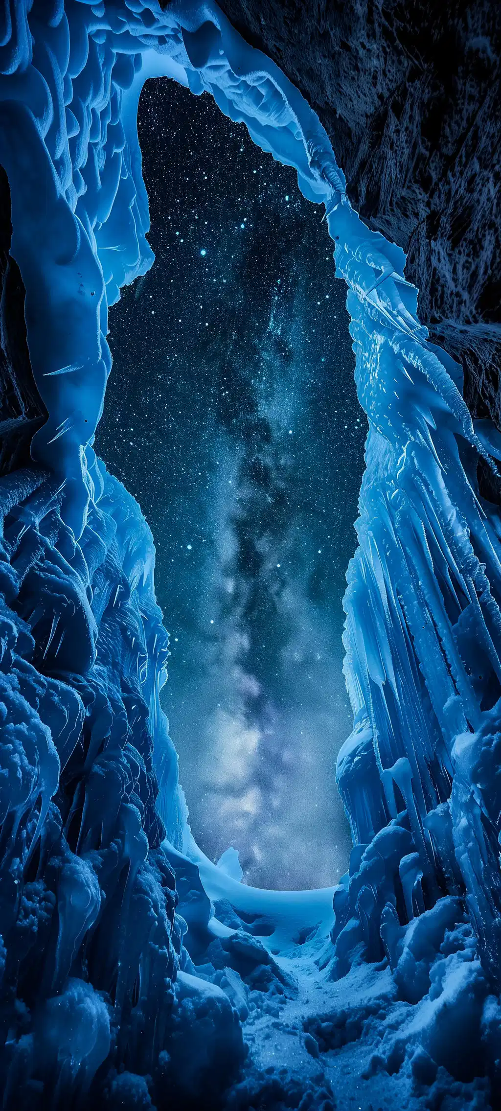Glowing Blue Celestial Wormhole