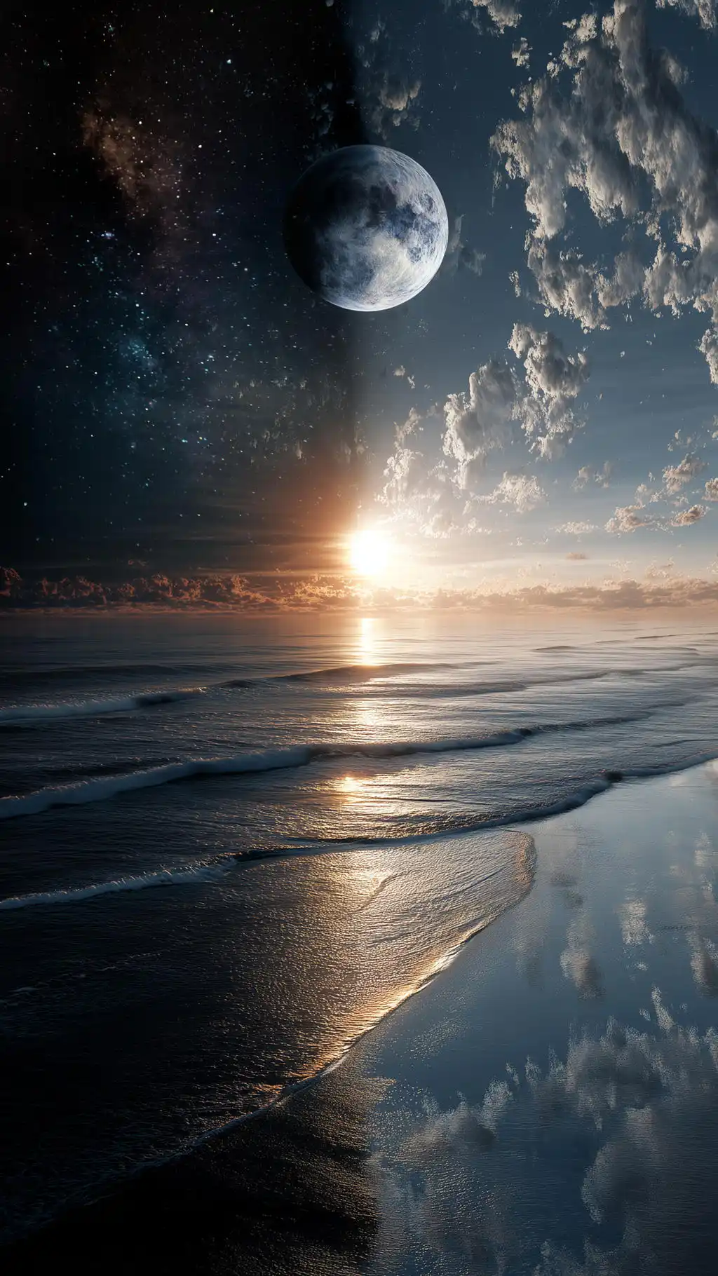 Golden Sunrise Planet Orbit