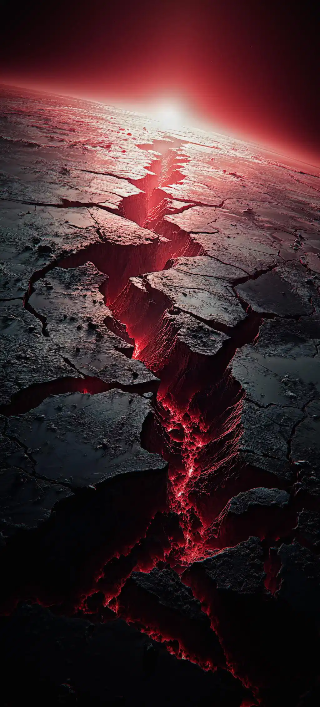 Red Glowing Planet Crack