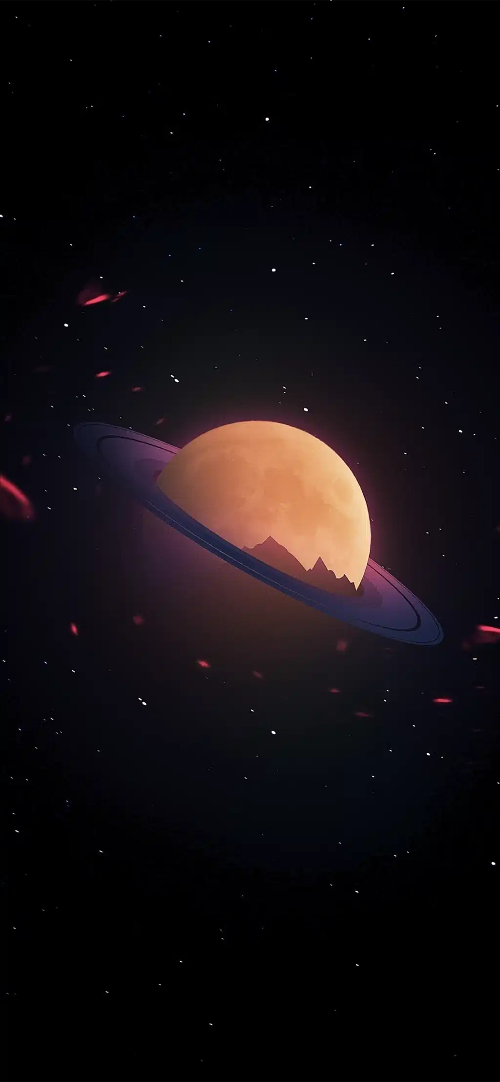 Ringed Planet Dark Space