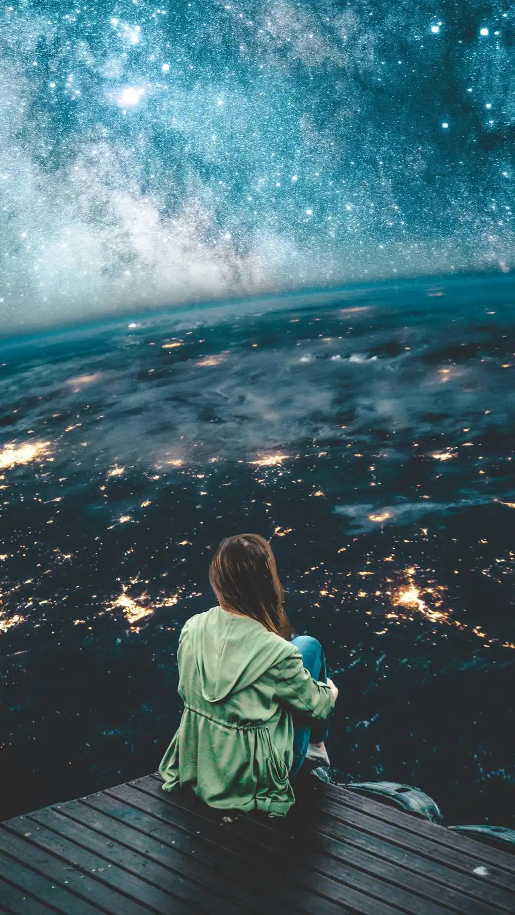 Stargazing City Lights Galaxy
