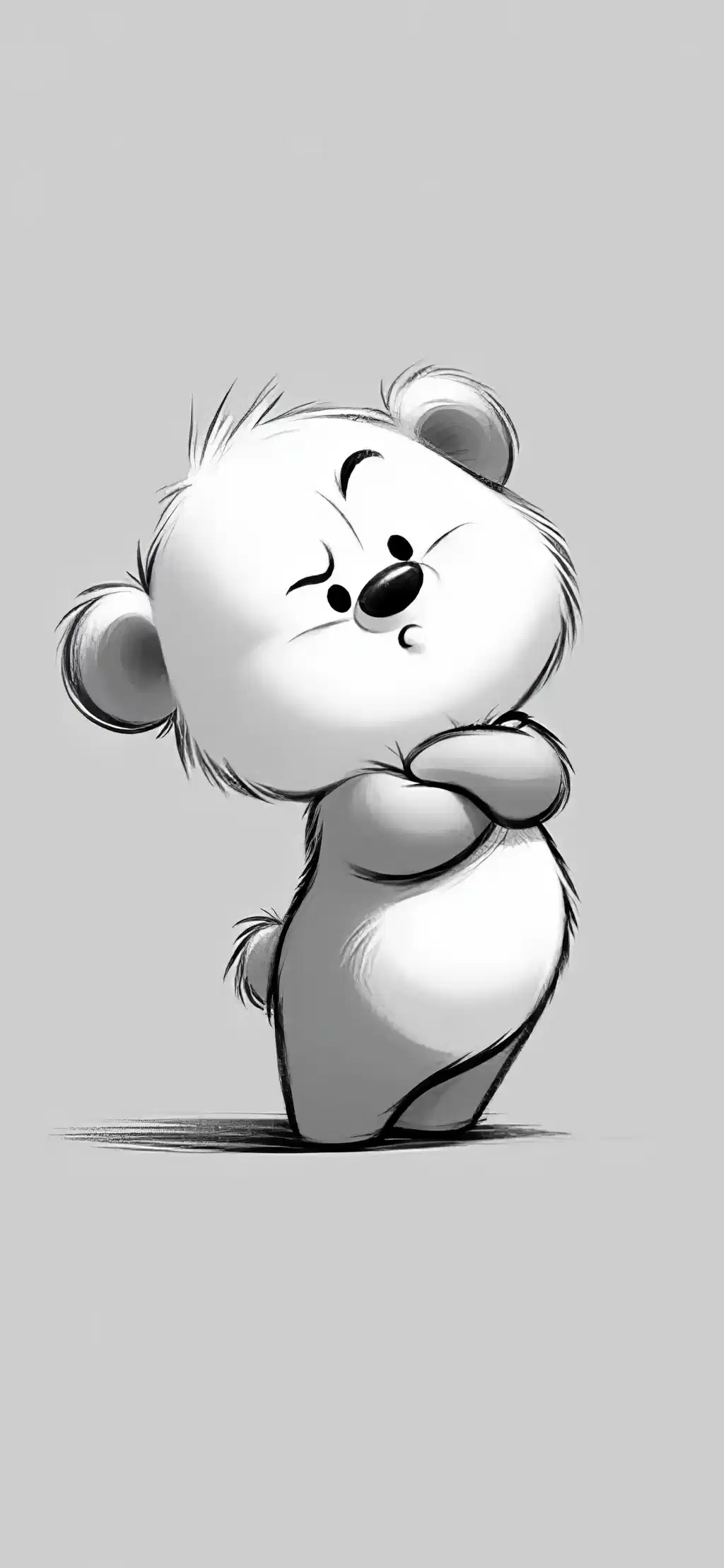 Cute White Bear Character Minimal