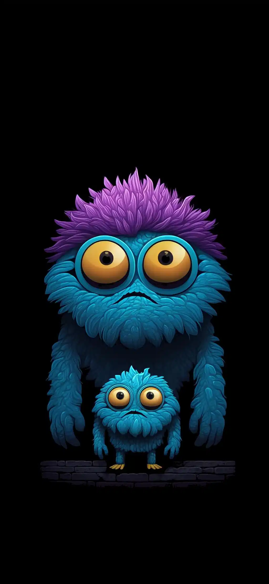 Fuzzy Blue Monster Character