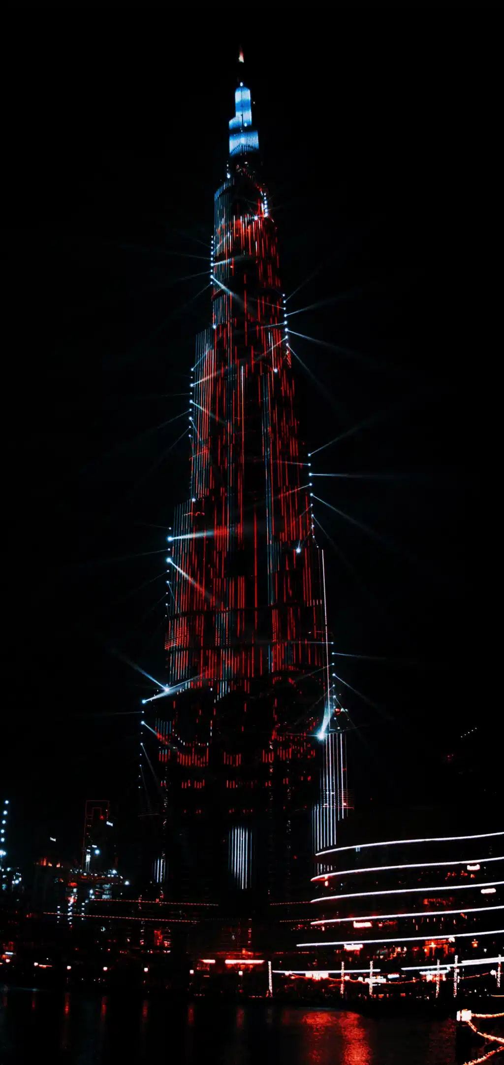 Illuminated Skyscraper Dark Night