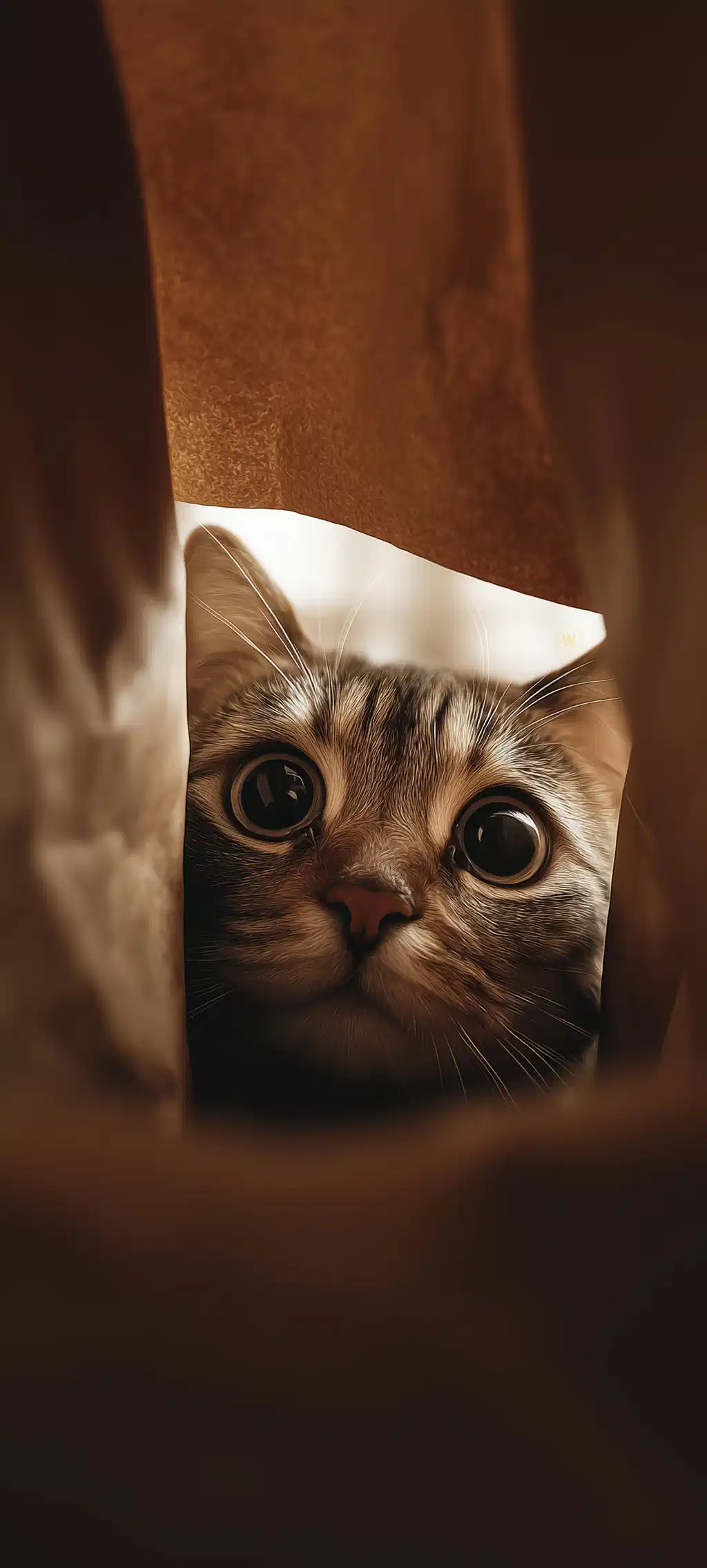 Cat Hiding Inside Paper Bag