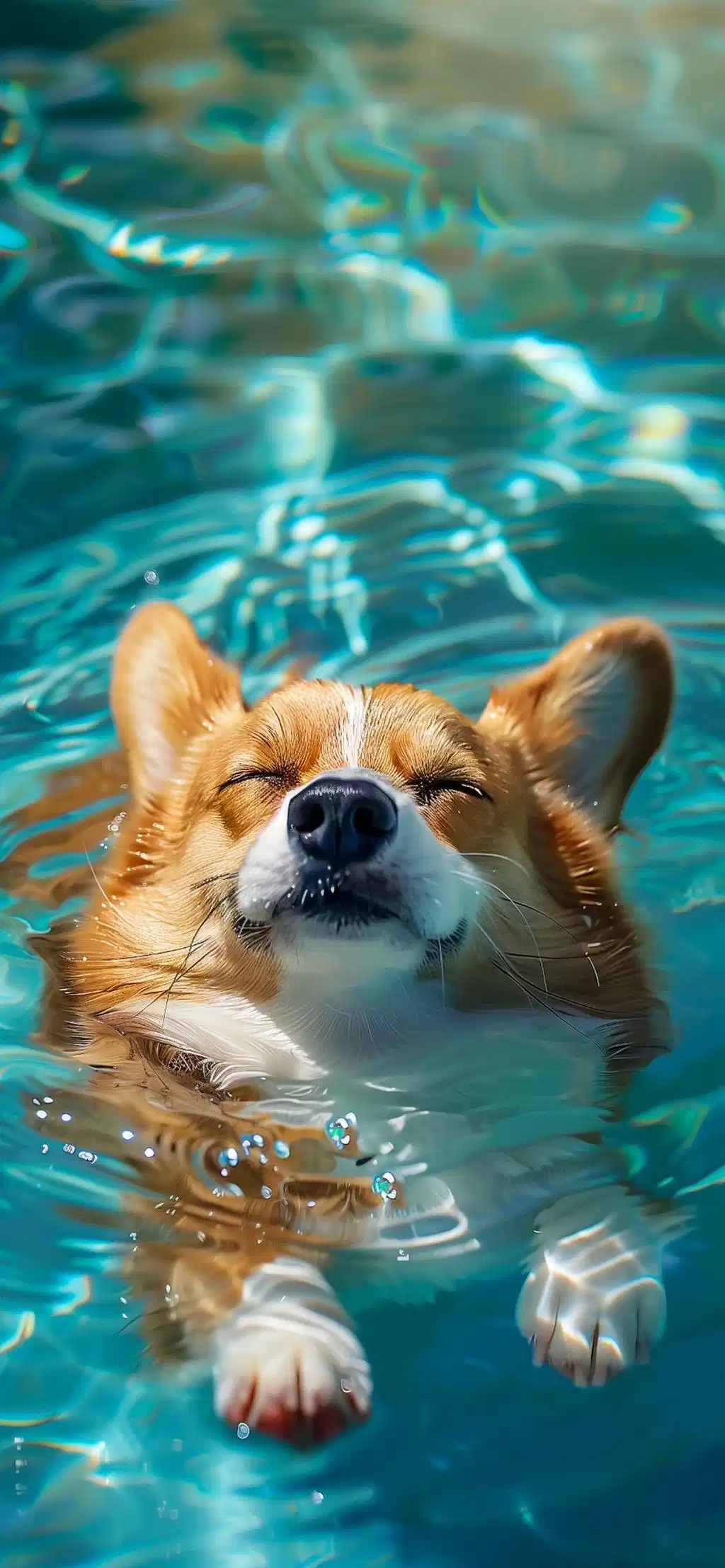 Happy Corgi Dog Swimming Pool