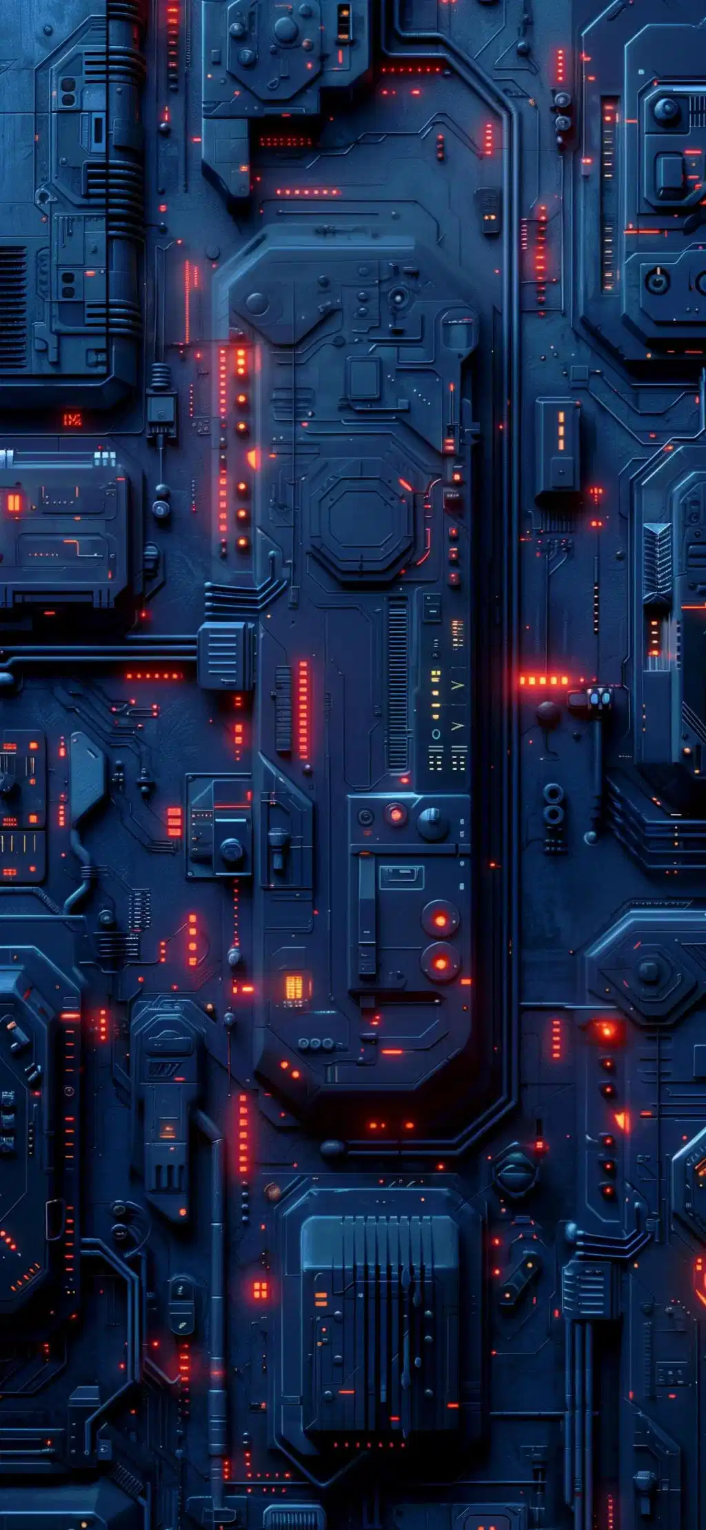 Dark Blue Quantum Grid Digital Background