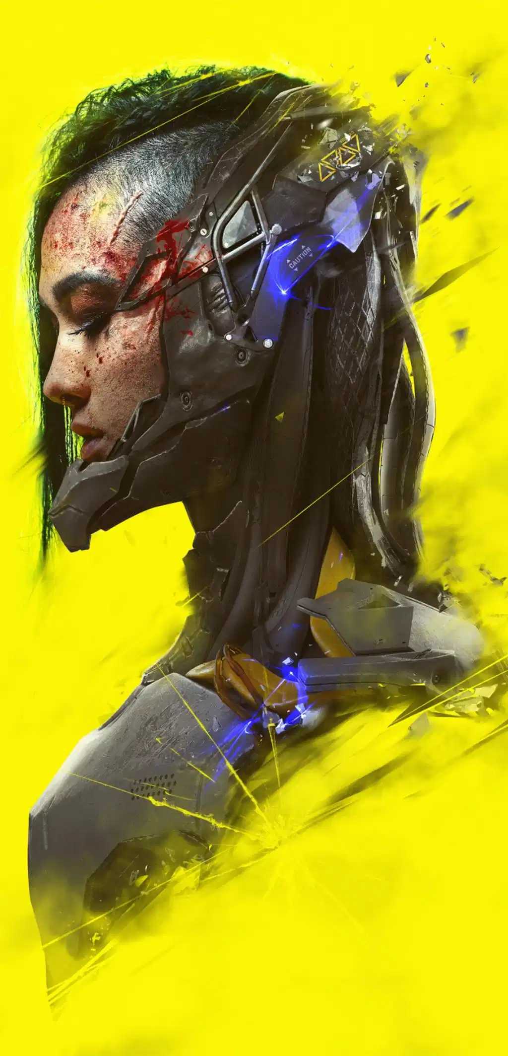Futuristic Yellow Neon Character Art