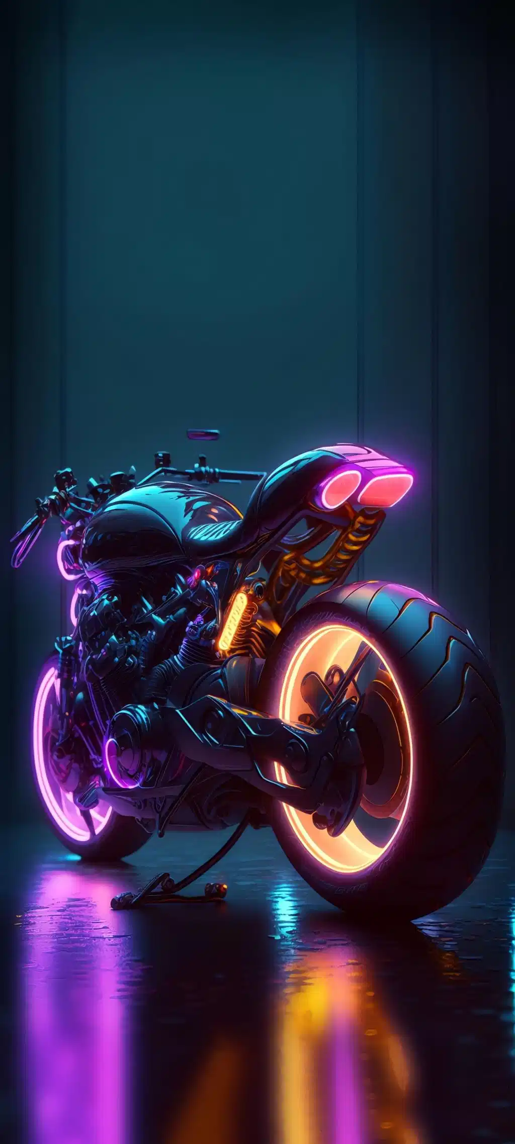 Neon Biker Futuristic Scifi Wallpaper