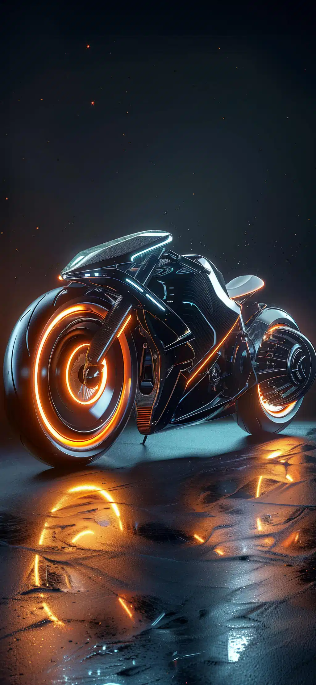 Orange Neon Mechanical Core Wallpaper