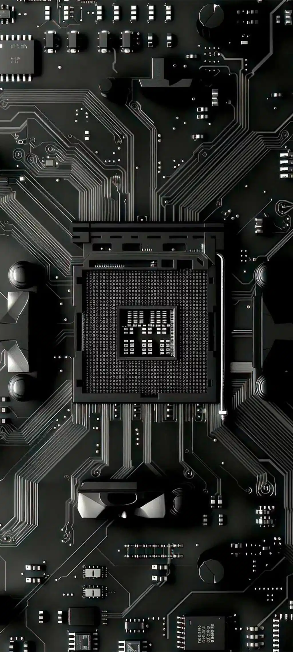 Vertical Motherboard Microchip Circuit Design