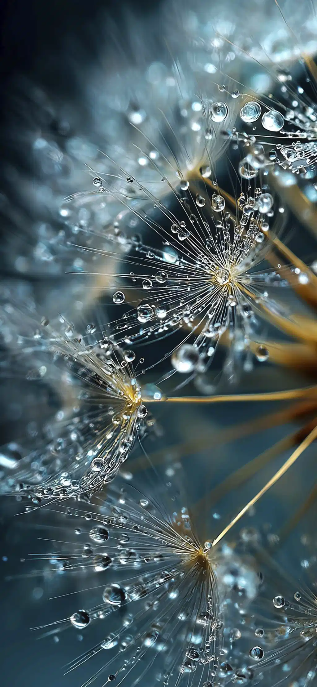 Dandelion Water Droplets Macro