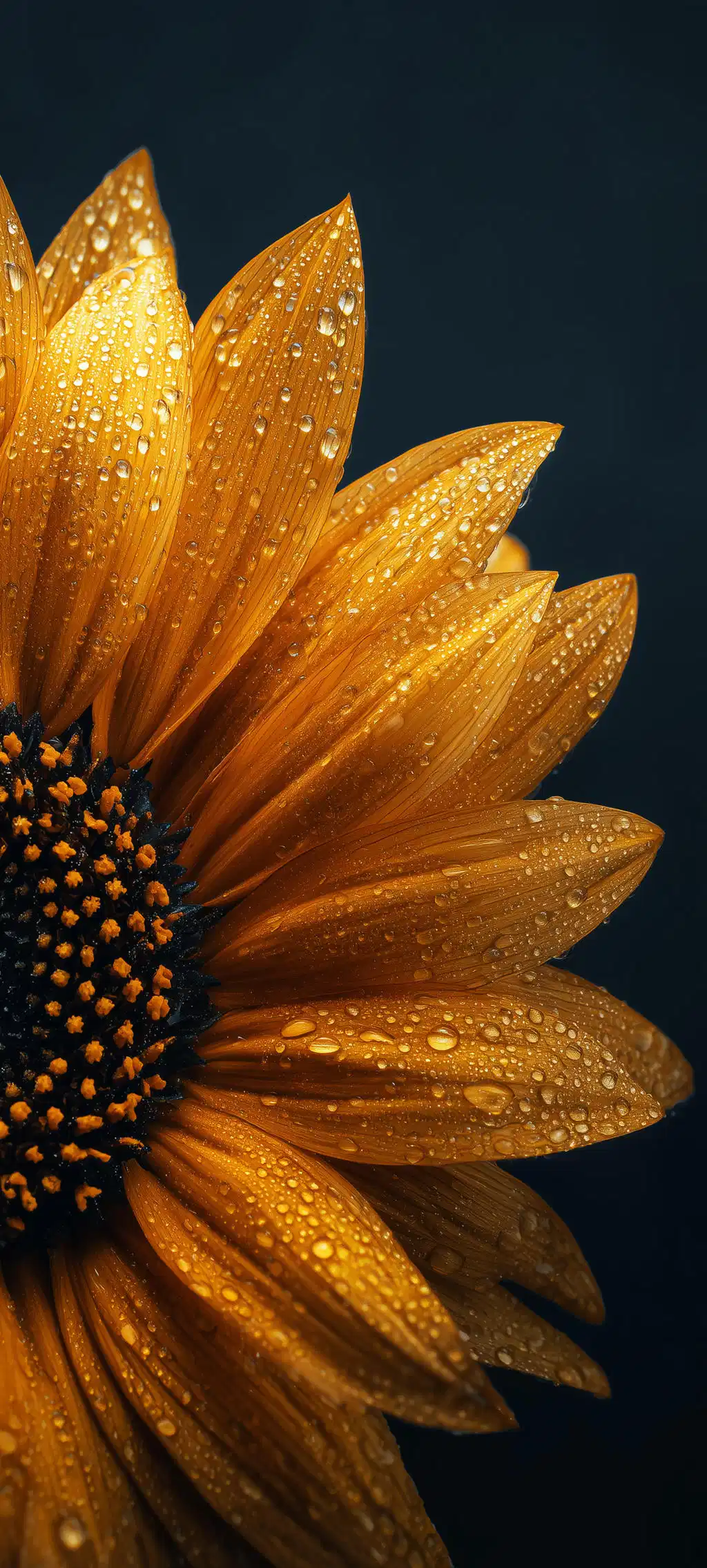 Vibrant Sunflower Close Up Macro
