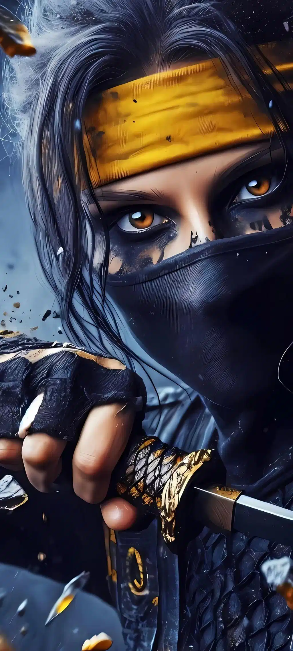 Cyberpunk Ninja Masked Glowing Eyes