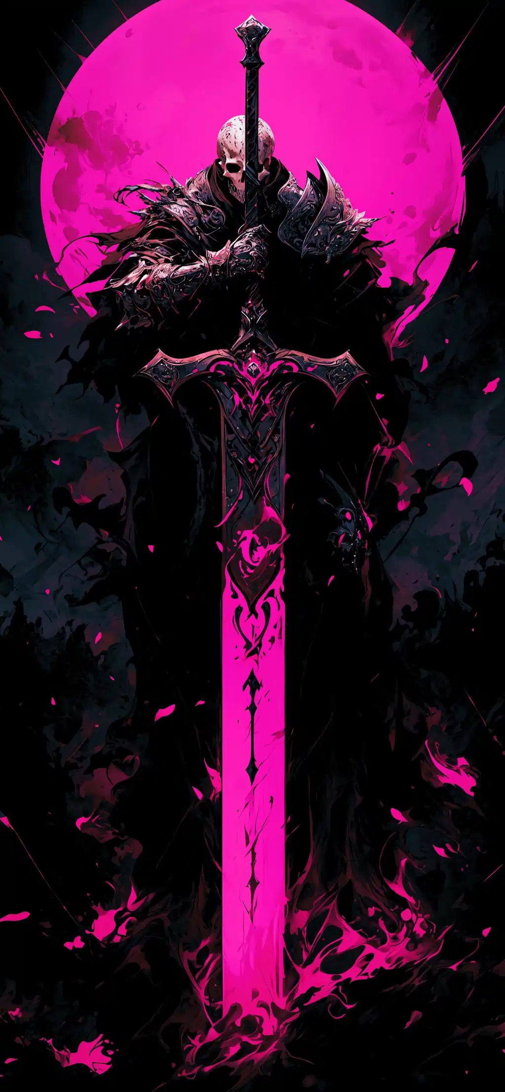 Glowing Pink Neon Sword Darkness
