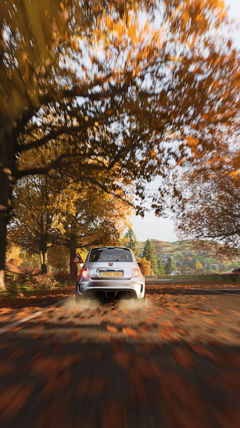 Luxury Sports Car Autumn Forest Road