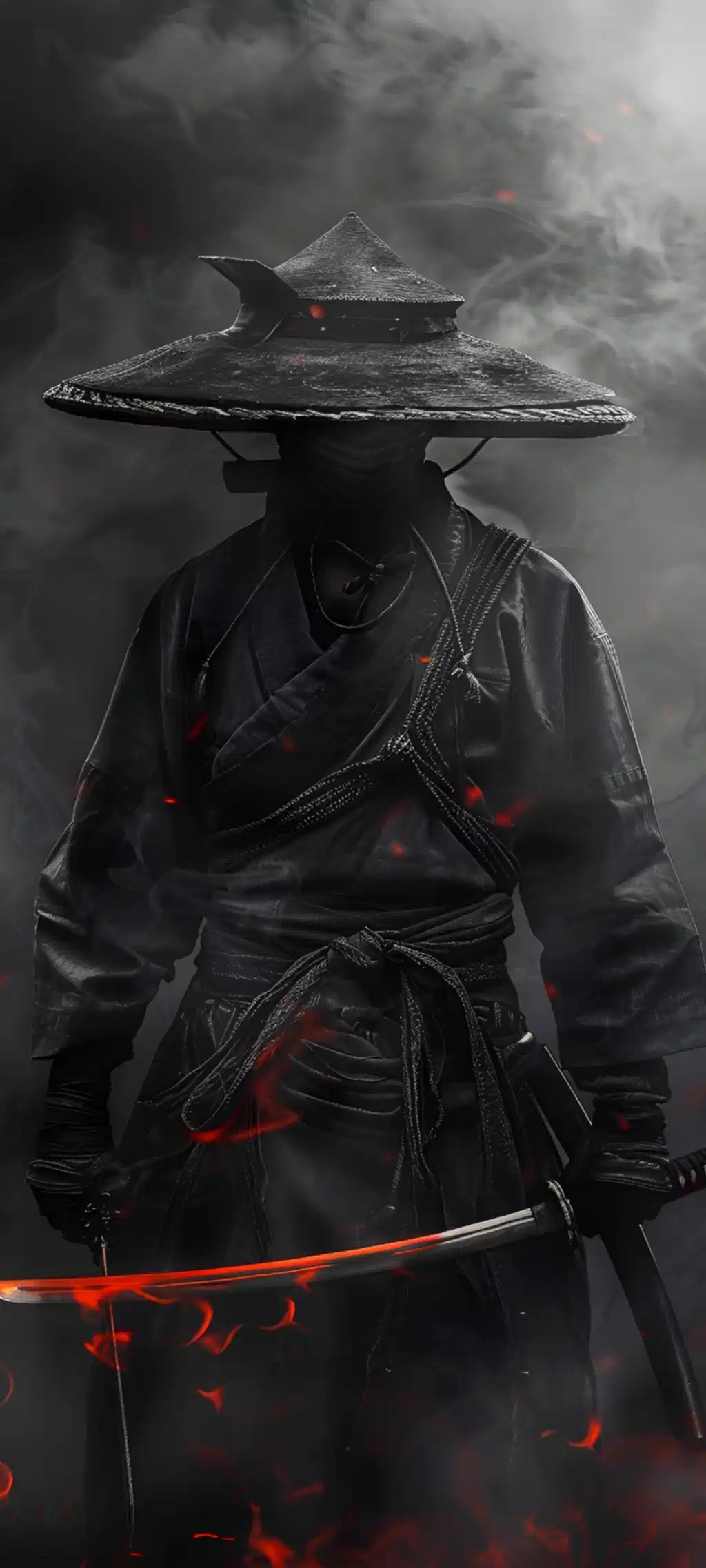 Samurai Warrior Monochrome Red Sword