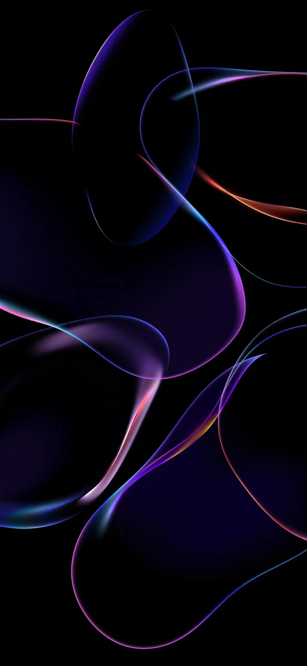 Colorful Neon Swirls Dark Wallpaper