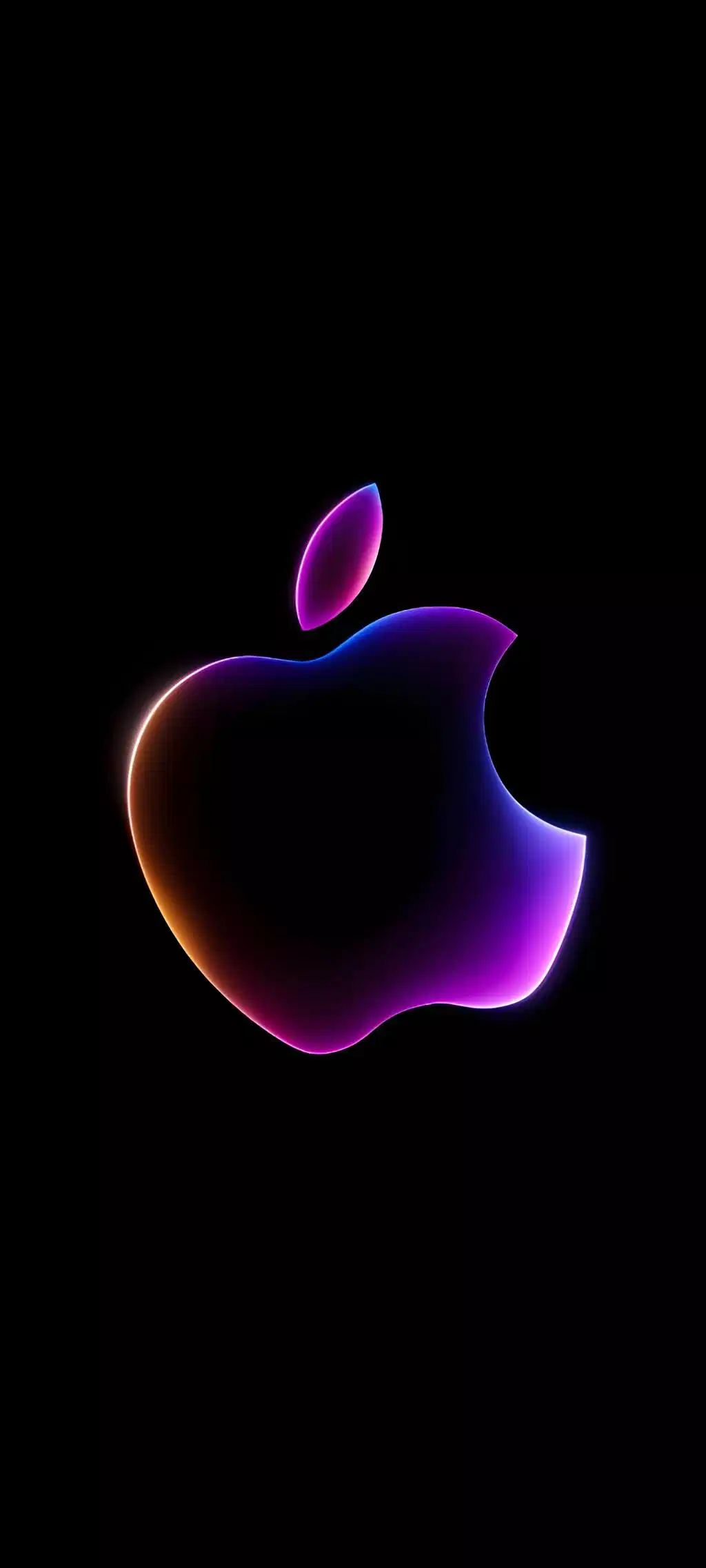 Dark Purple Glowing Apple Logo