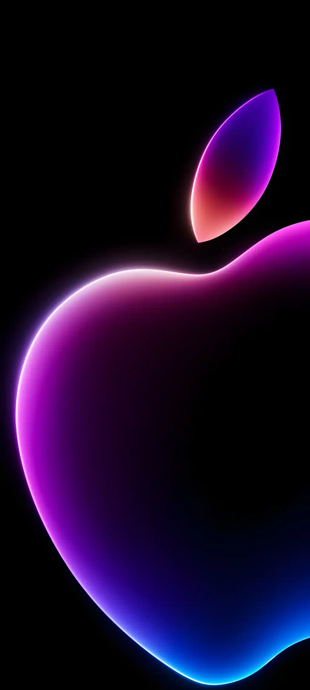 Glowing Neon Apple Logo Wallpaper
