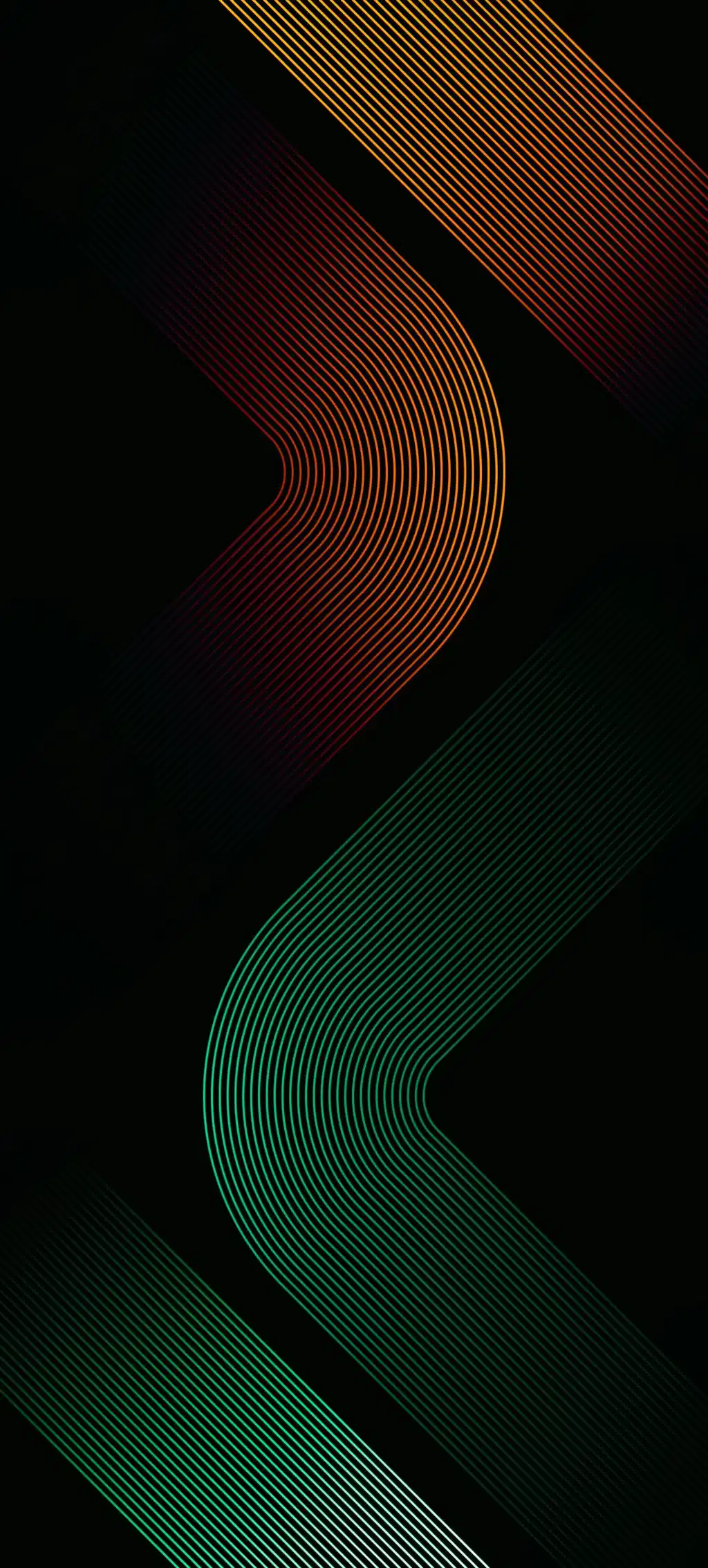 Green Glowing Wave Lines Wallpaper