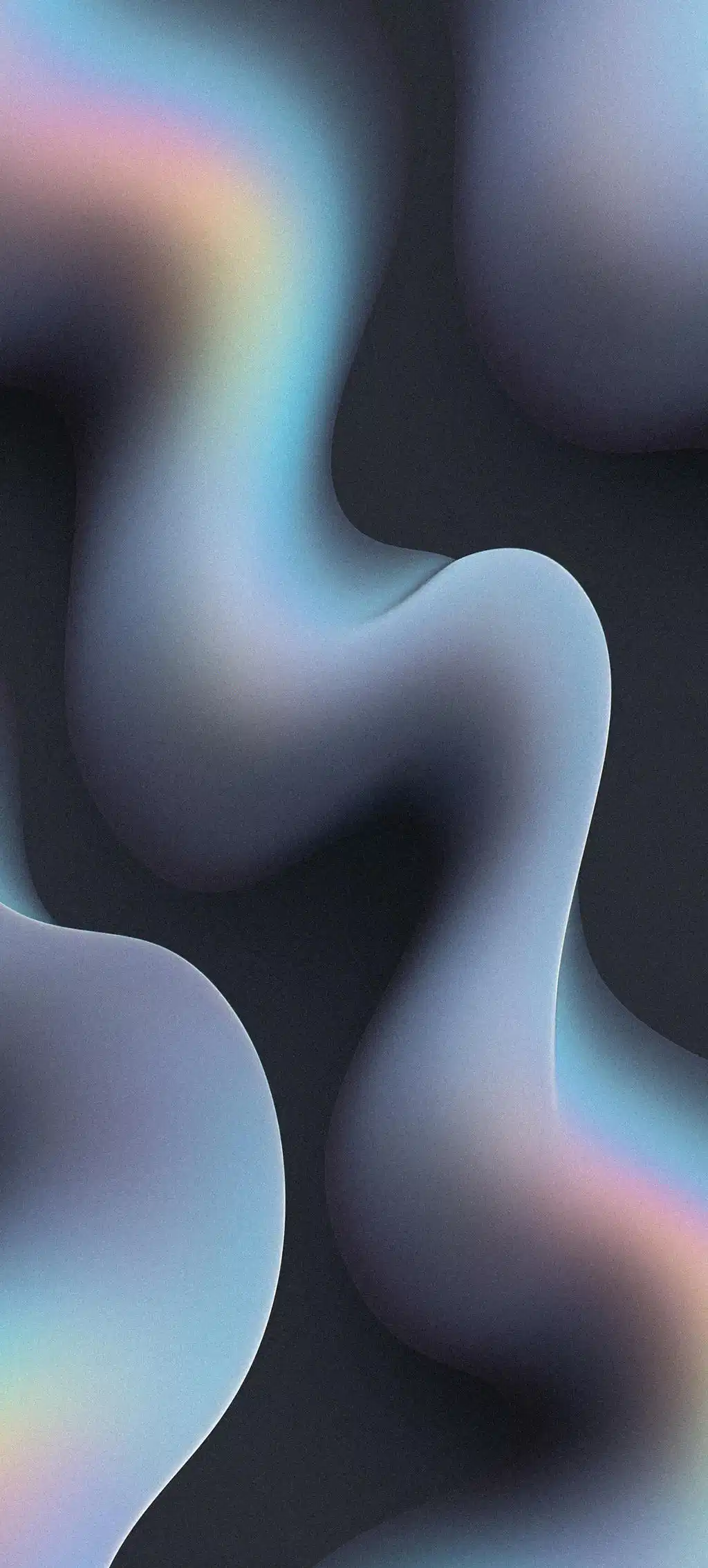 Iridescent Silver Fluid Wave Wallpaper