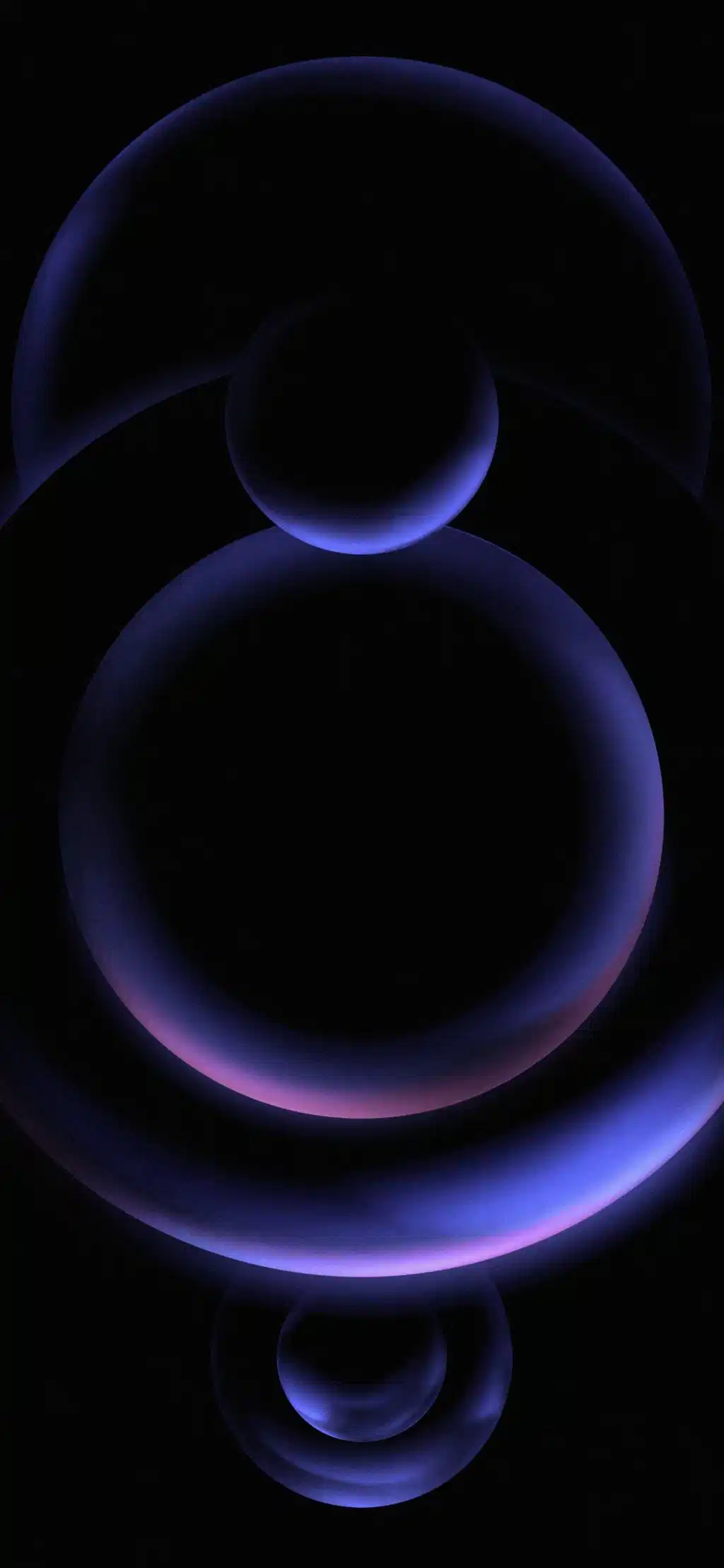 Purple Neon Rings Dark Wallpaper