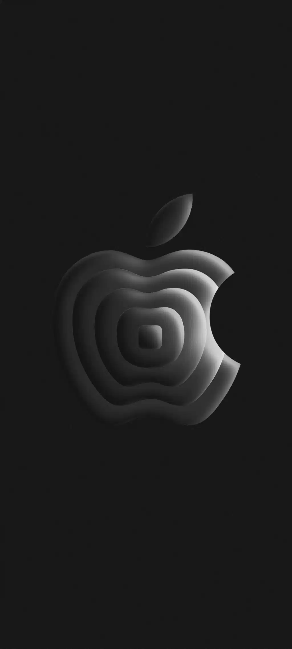 Silver Apple Logo Dark Background